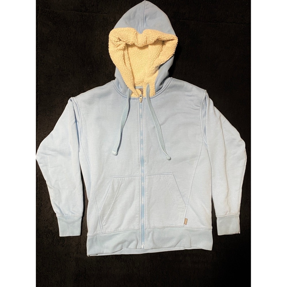 Eddie Bauer Womens Sherpa Lined Zip Hoodie Cozy Fleece‎ Hooded Sweatshirt